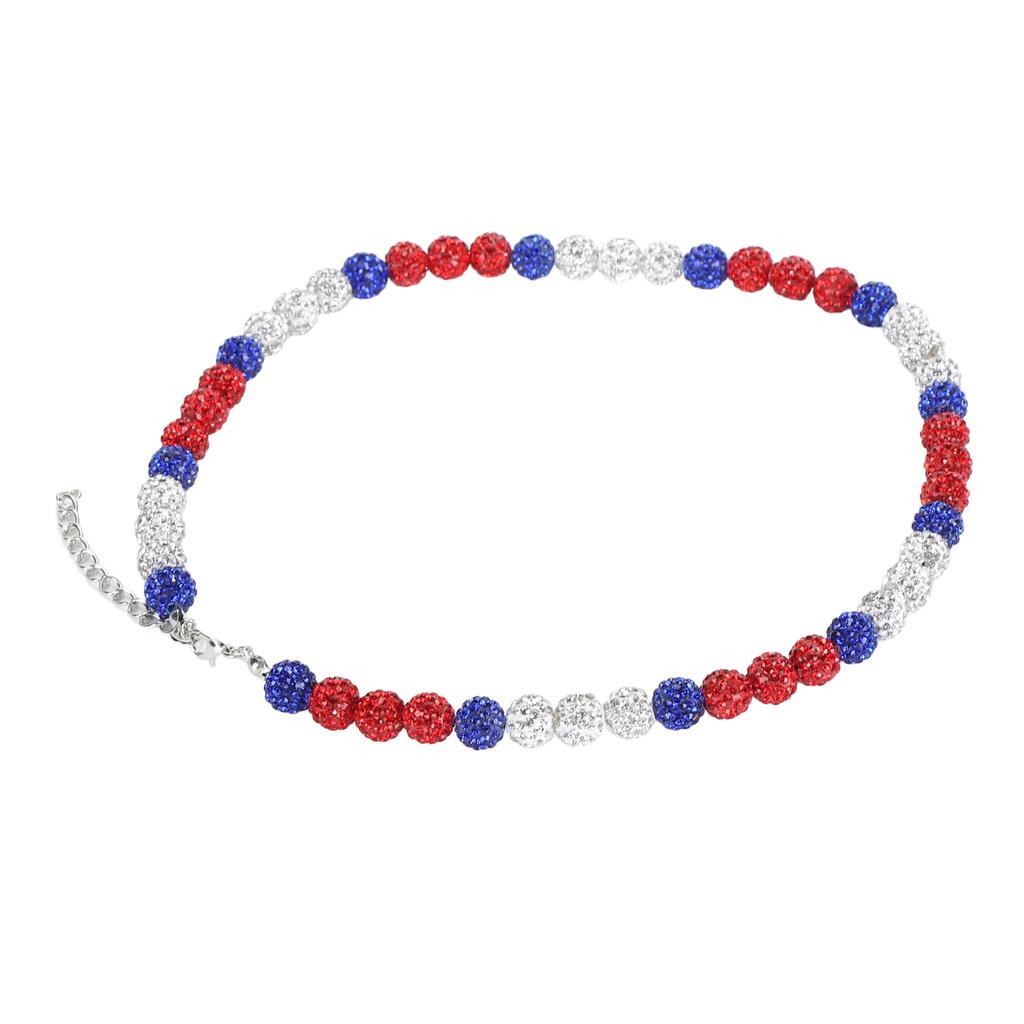 Baseball Necklace Rhinestone Unisex Baseballer Inspired Colorful Beaded Necklace for Baseball