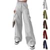 Women's Casual And Stylish Wide-leg Double-pocket Drawstring Cargo Pants
