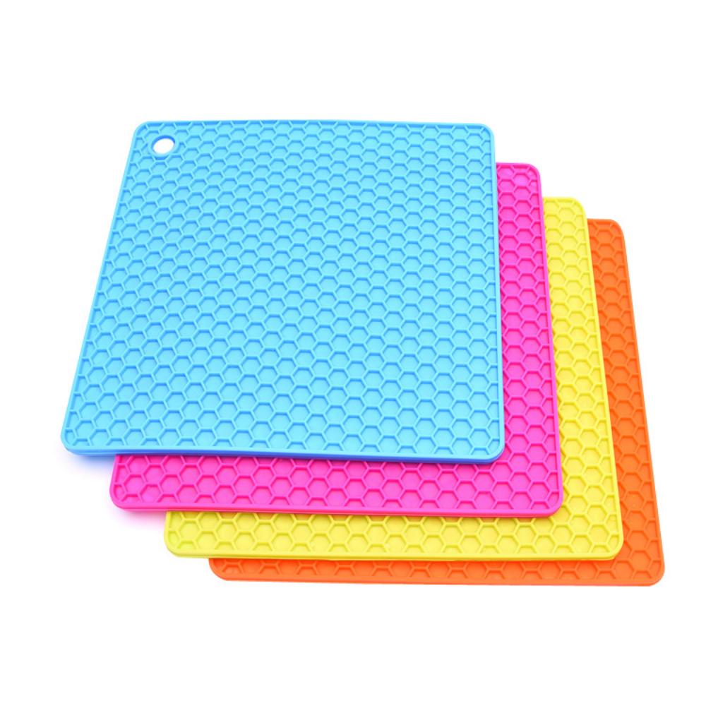 Honeycomb runde silikon varmeisolasjonsputer Engros Square Coasters Nordisk stil Husholdning Kjøkkenbord MATER