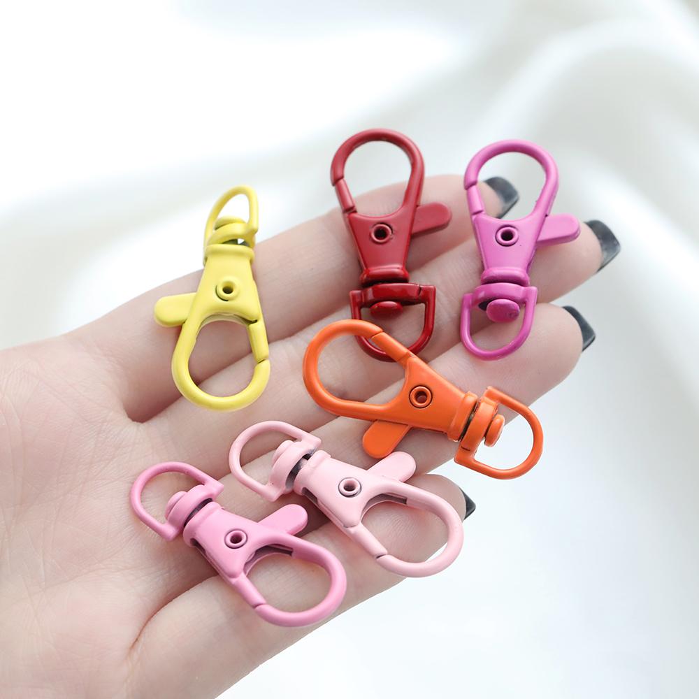 5/10Pcs Colorful Swivel Lobster Clasp Hooks Keychain Split Key Ring Connector for Bag Key Chain DIY Jewelry Making Supplies