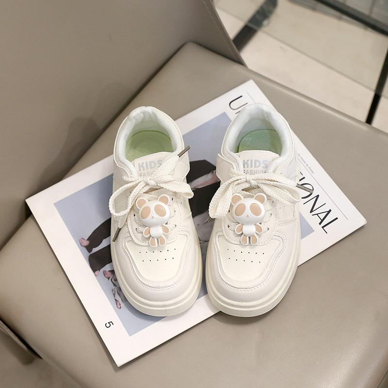2025 New Children's Little White Shoes Girls' Students Comfortable Sports Board Shoes Boys' Versatile Lightweight Casual Shoes Tide