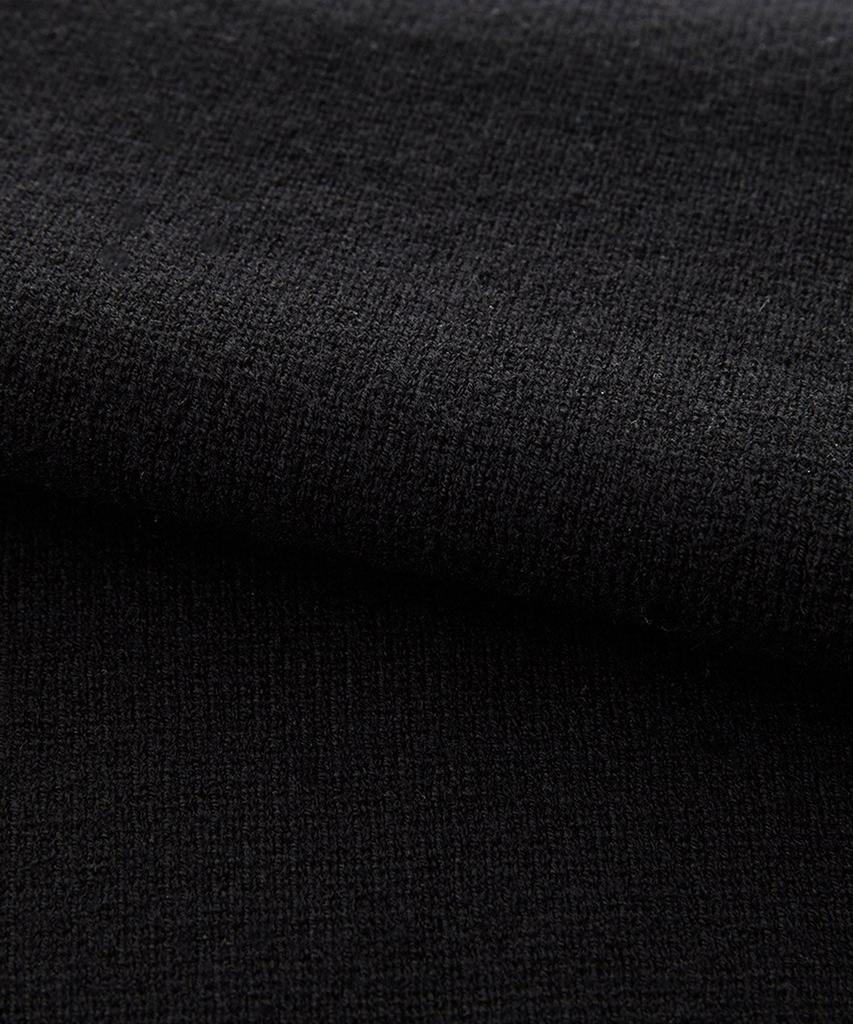 STCO Open Collar Solid Knit Black (Oversized)_Sktua02Osb