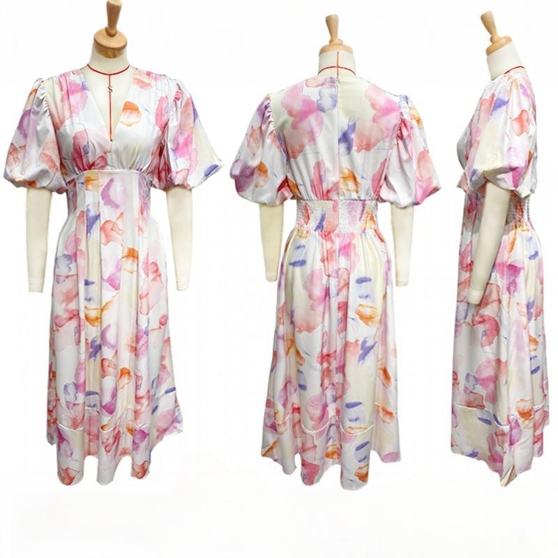 

Женские модные платья Vestidos Casual Sexy Big Plus Size Свободные короткие рукава Bohemian Beach Print Maxi Midi Dress S-XL S