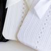 Breathable Middle Calf Socks For Girls Ruffle Trim Bowknot Accents Soft Casual Party Wear Lace Knee Length Stockings