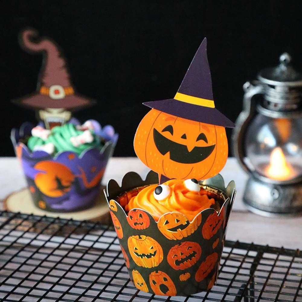 Bat Pumpkin Halloween Decoration Cupcake Tray Muffin Cases Cupcake Wrapper Paper Cup Cake Topper