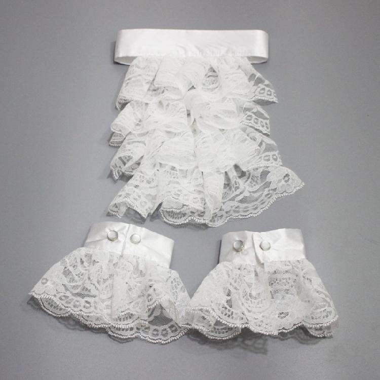 Jabot Collar Lace Wrist Cuffs Shirt Blouses Dress Removable Sleeves Ruffled Wrist Cuffs for Women Girl Photography