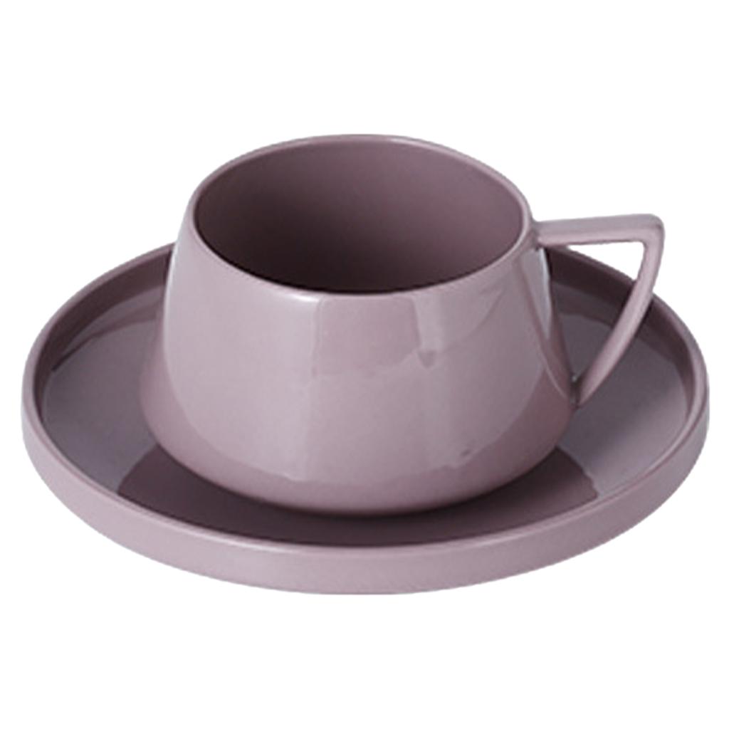 European 250ml Ceramic Cup with Tray Multi-Use Novelty Simple and Elegant Water for Hotel Gifts