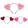 Valentines Love Heart Headband for Women Girl Nonslip Plush Headband Makeup Hairhoop Heart Music Festival Hairhoop