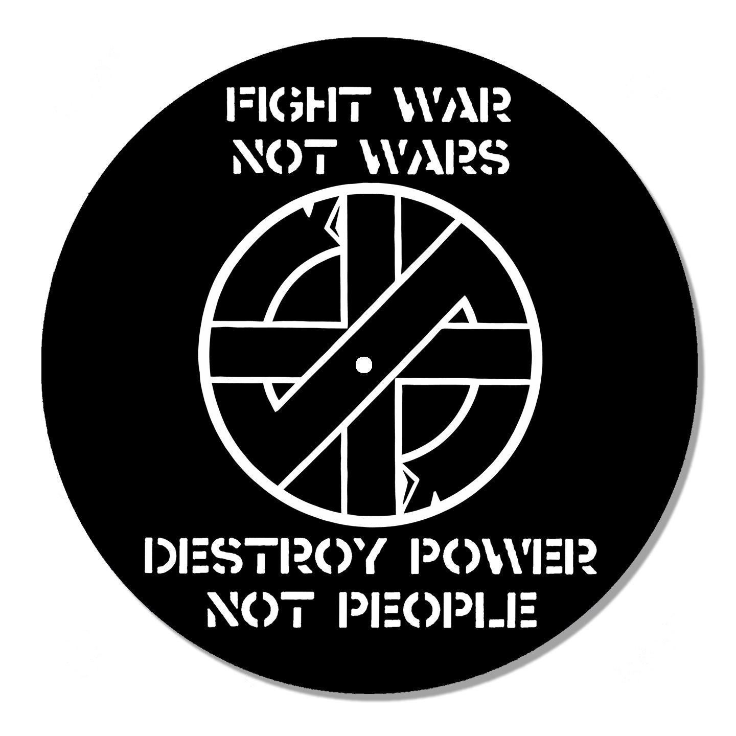 Crass Fight War Not Wars DJ Slipmat Hardcore Punk Anarchist Vinyl Decks M
