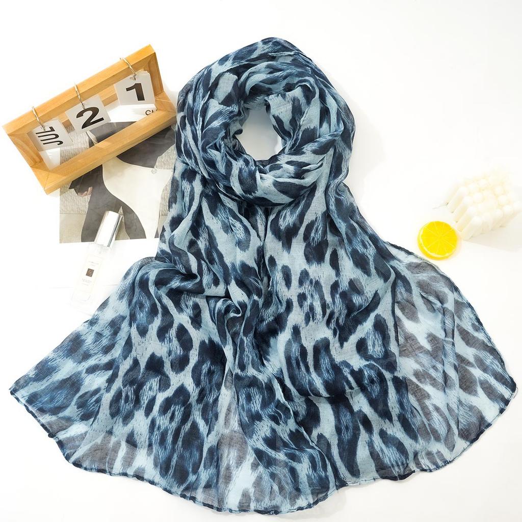 Hot Selling Voile Leopard Print Scarf Women's Luxury Headscarf Spring and Summer Fashion Versatile Women's Shawl