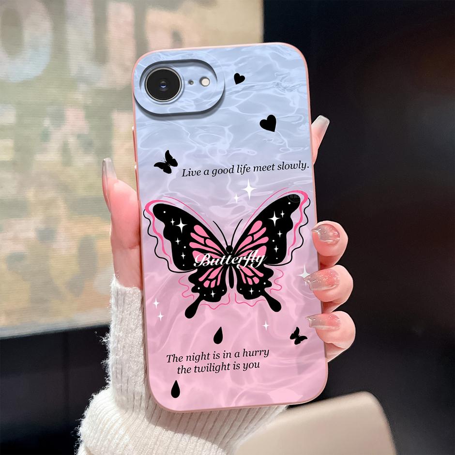 For iPhone17 17E 17Air 17Pro 17ProMax Case Pink Rose Rainbow Trendy Antifouling Bumper For iPhone17E iPhone 17 Pro Max Air Capa