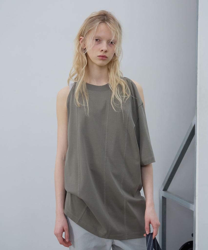 LCDC™ Shoulder Slit Top (Khaki)