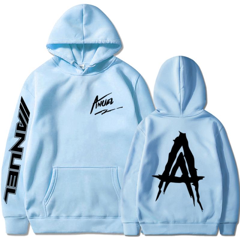 Unisex trend nieuwe Anuel AA-patroon bedrukte hoodie Sweatshirt Paar Real Hasta La Muerte straat hiphop hot selling sporthoodie