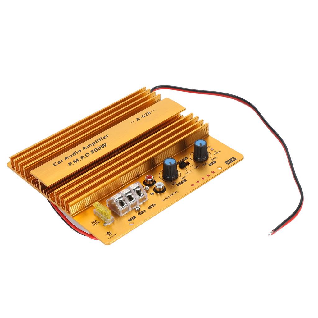 Car Amplifier Board 800W High Power Aluminum Alloy Powerful Bass Subwoofer Board for Car Speaker 12V