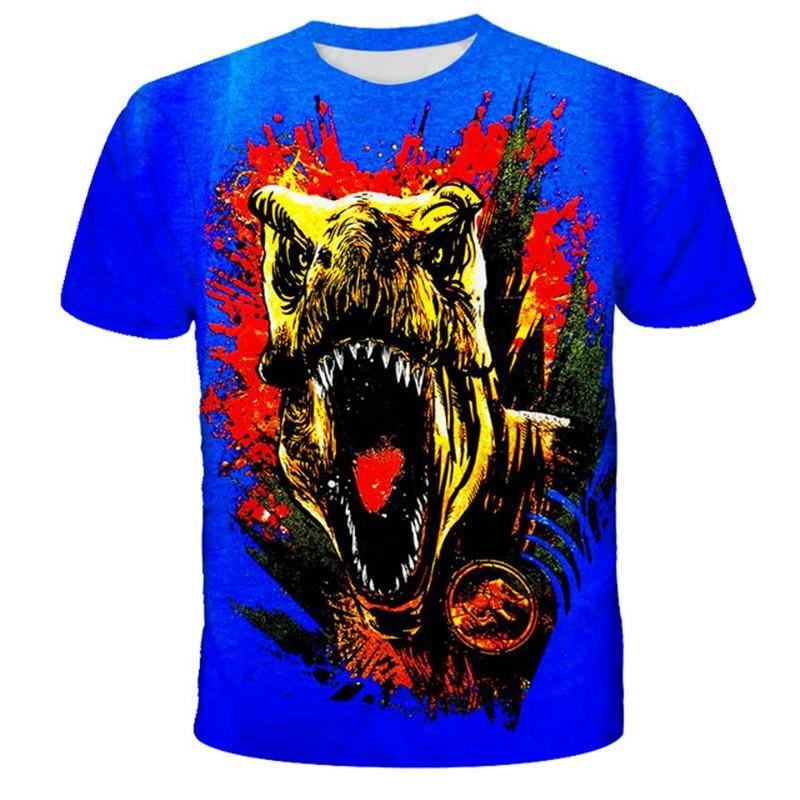 3D Print Funny Dinosaur Graphic T Shirts Men's Short Sleeve Casual Crew Neck Tee Top Animal Oversized T Shirt For Men Streetwear