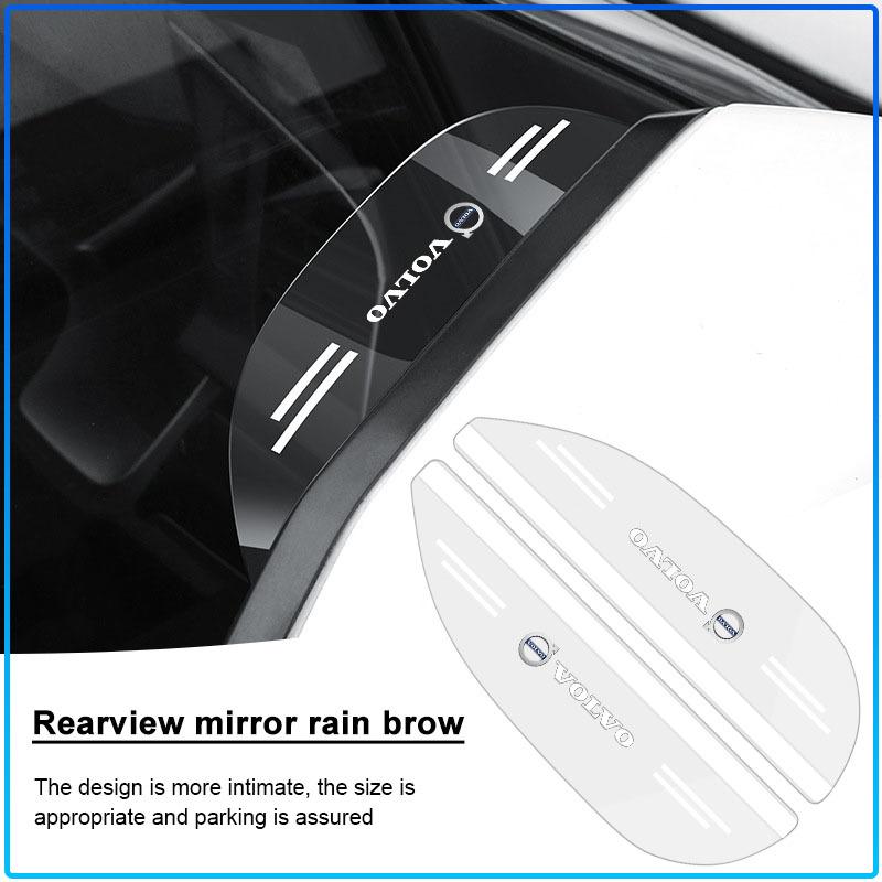 2PCS Car Transparent Car Rearview Mirror Rain Eyebrow Visor Cover For Volvo XC60 XC90 S60 S80 S40 V40 V60 V70 V50 XC70
