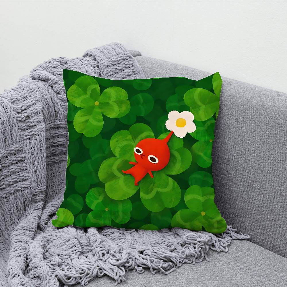 P-Pikmin Pillowcases Bedroom Living Room Sofa Home Decor Polyester Cushion Cover with Zipper