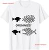 Humorous Organize Fish T Shirt Vintage Washed Comfortable Breathable Stylish Streetwear Unisex Fashion Graphic