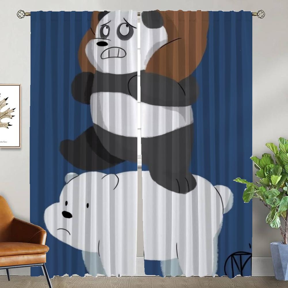 We Bare Bears Anti-mosquito Curtains for Living Room Partition Shades Blackout Curtain Halloween Decoration Tulle for Bedroom