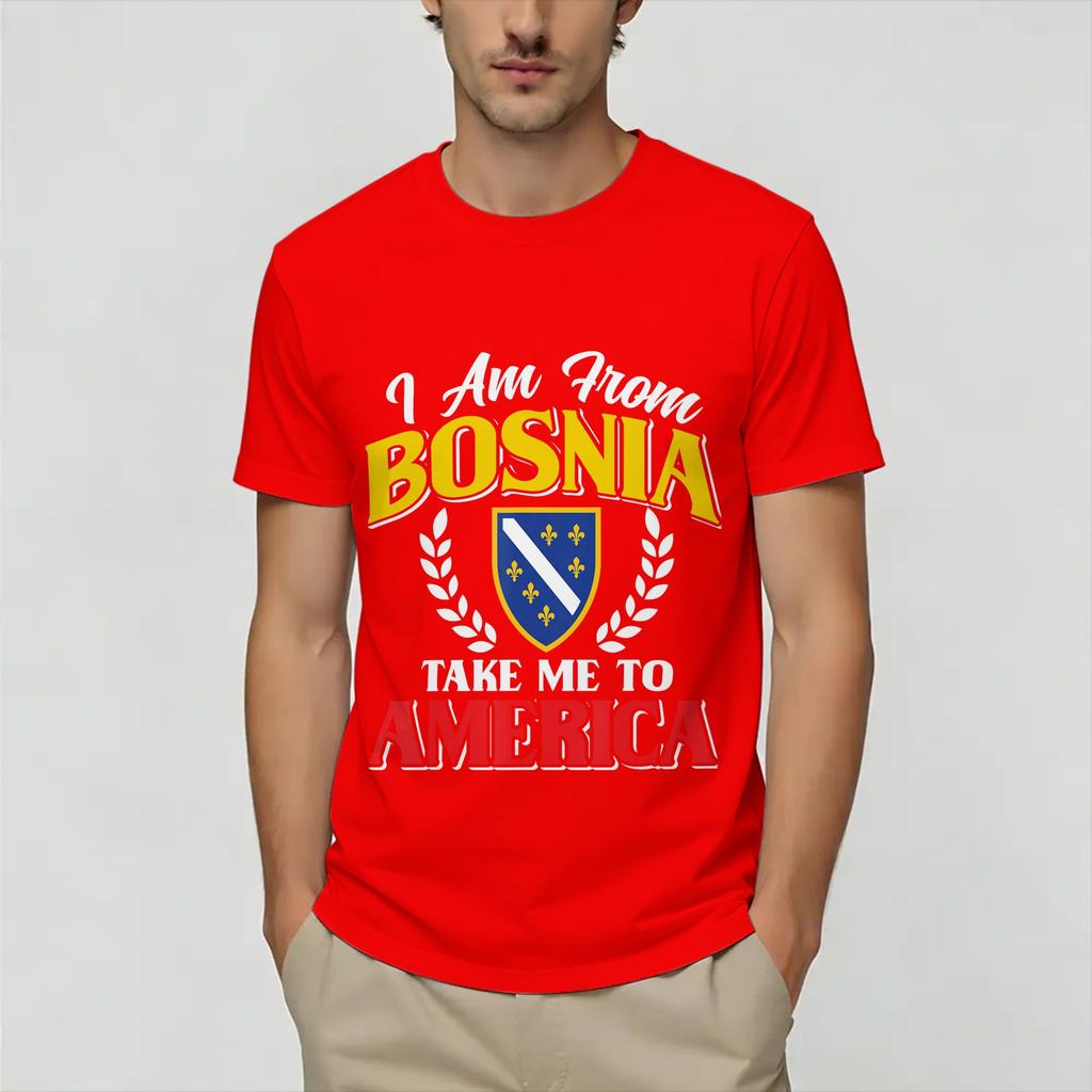 Vengo dalla Bosnia Portami in America T-shirt Bosniaca Estate Magliette in Cotone Per Unisex Maglietta Maniche Corte Y2K Abbigliamento Casual
