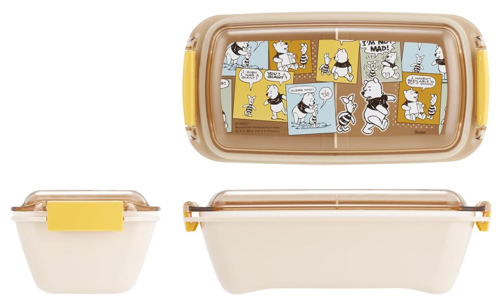 Skater Biomass Lunch Easy to Single with Lid for Fluffy Dishwasher Microwave Made in Disney Winnie the Pooh Comic Design Box, Wash, Layer, 530ml,