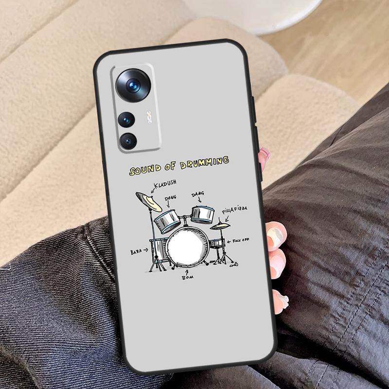 

Musical Instrument Drum Case For Xiaomi 13 13T 12T 11T 12 Lite 14 Pro 12X POCO F5 Pro X5 X3 M5 X4 F3 F4 C65 Cover POCO M5s