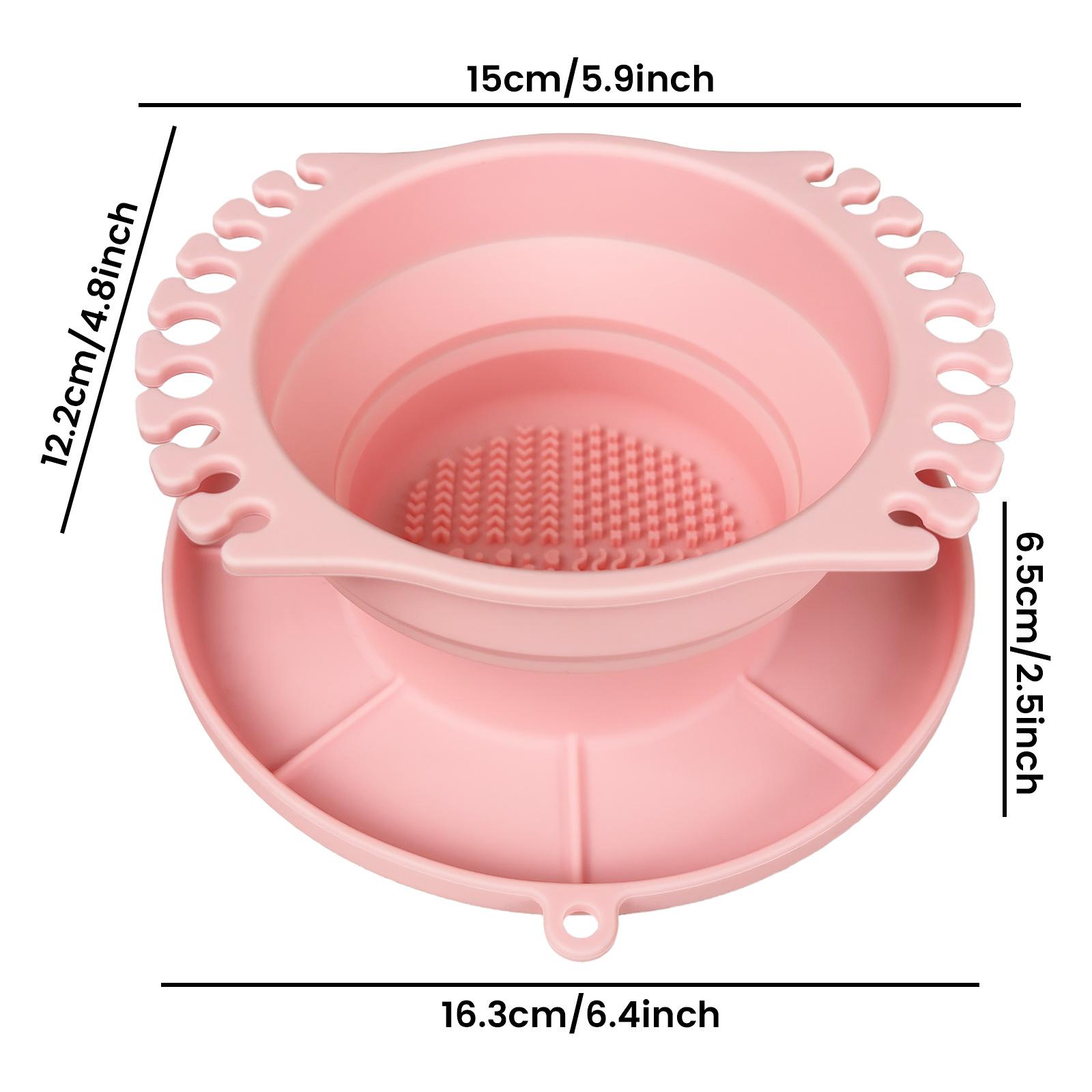Pen Wash Holder With Palette Silicone Folding Three-In-One Multi-Function Small Washing Bucket Makeup Brush Cleaning Dishes