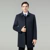 Luxuriöser Herren-Woll-Kaschmir-Mittellanger Mantel mit Dickem Futter – Herbst/Winter-Stil