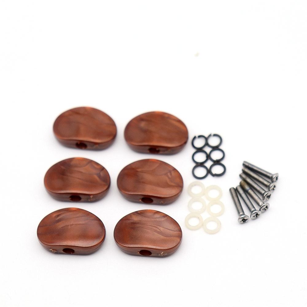 6Pcs Oval Shape Electric Guitar Tuning Pegs Cap Tuners Machine Head Replacement Buttons Knobs 5 Coloer