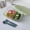 Korea Style Heat-Resistant Glass Lunch Box For Man Women Vertical Stripe Bento Box Clear Food Container Microwave Oven Safe