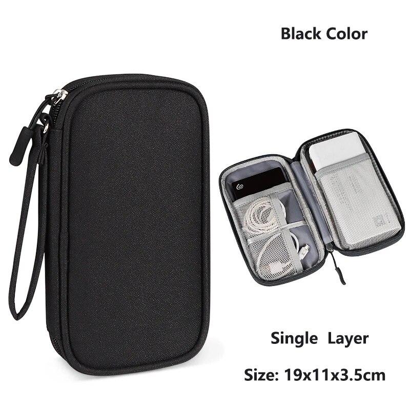 Data Cable Storage Bag Waterproof Portable Carry Case Storage Bag Travel Organizer Bag For Wired Earphone Cable Cord USB Charger