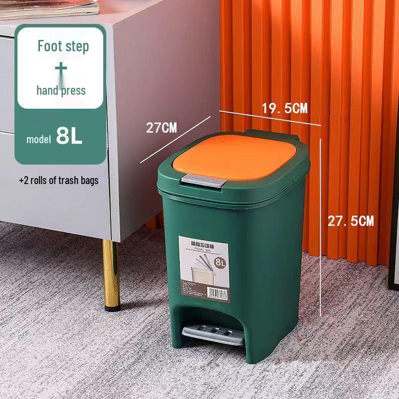 Large Odor-Proof Foot Pedal Trash Can with Lid for Home: Double Opening for Bedroom, Living Room, Kitchen, Bathroom, and Toilet.