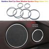 6Pcs Stainless For BMW X5 X6 F15 F16 Car Interior Door Speaker Rings Cover Trim