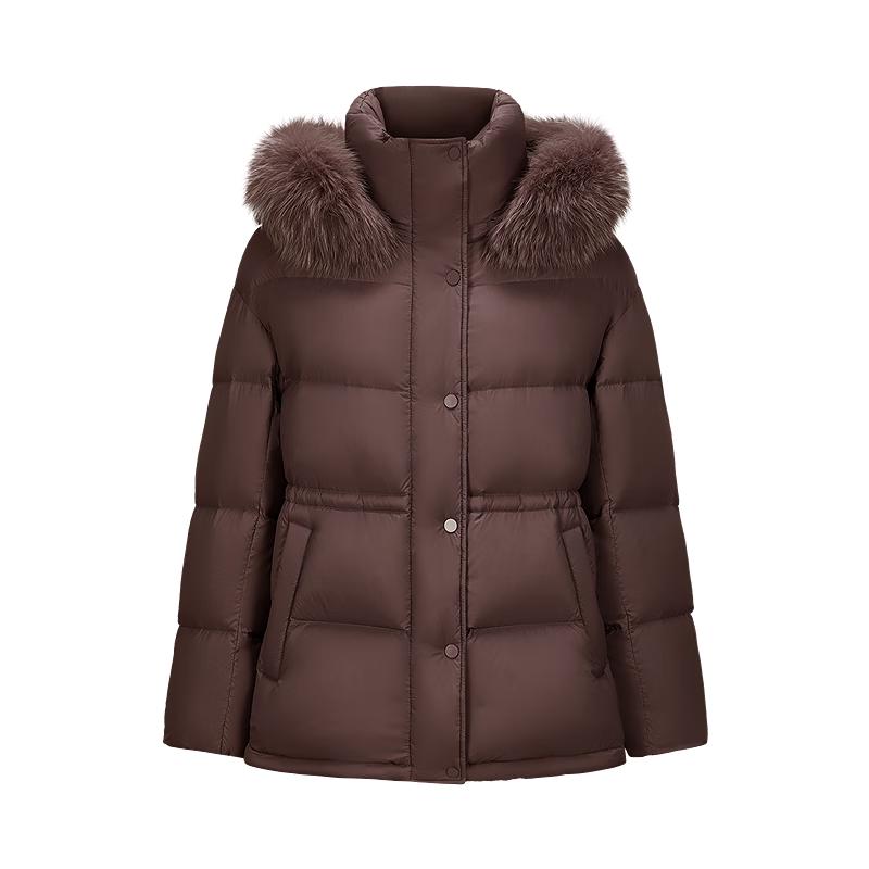 

Жіночий короткий пуховик JUZI Annakou з коміром з хутра лисиці M