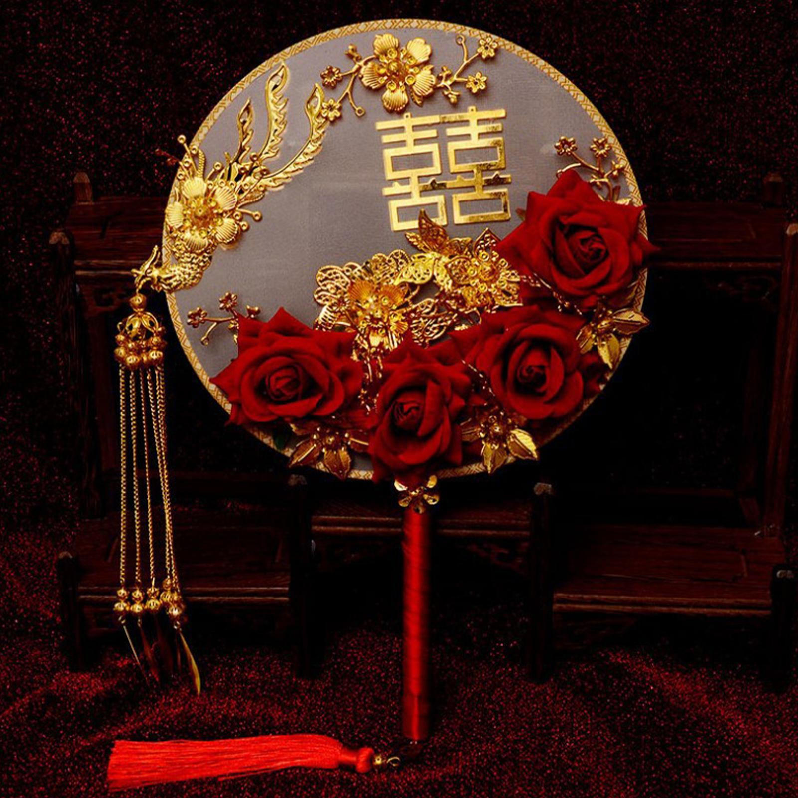 

Wedding Bride Round Fan Китайська рука Hanfu Handheld для Type B