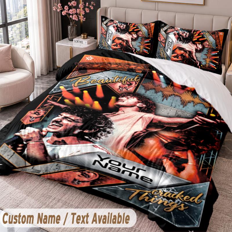 Custom Name Text 3Pcs Bedding Set Benson Boone Duvet Cover And Two Pillowcases