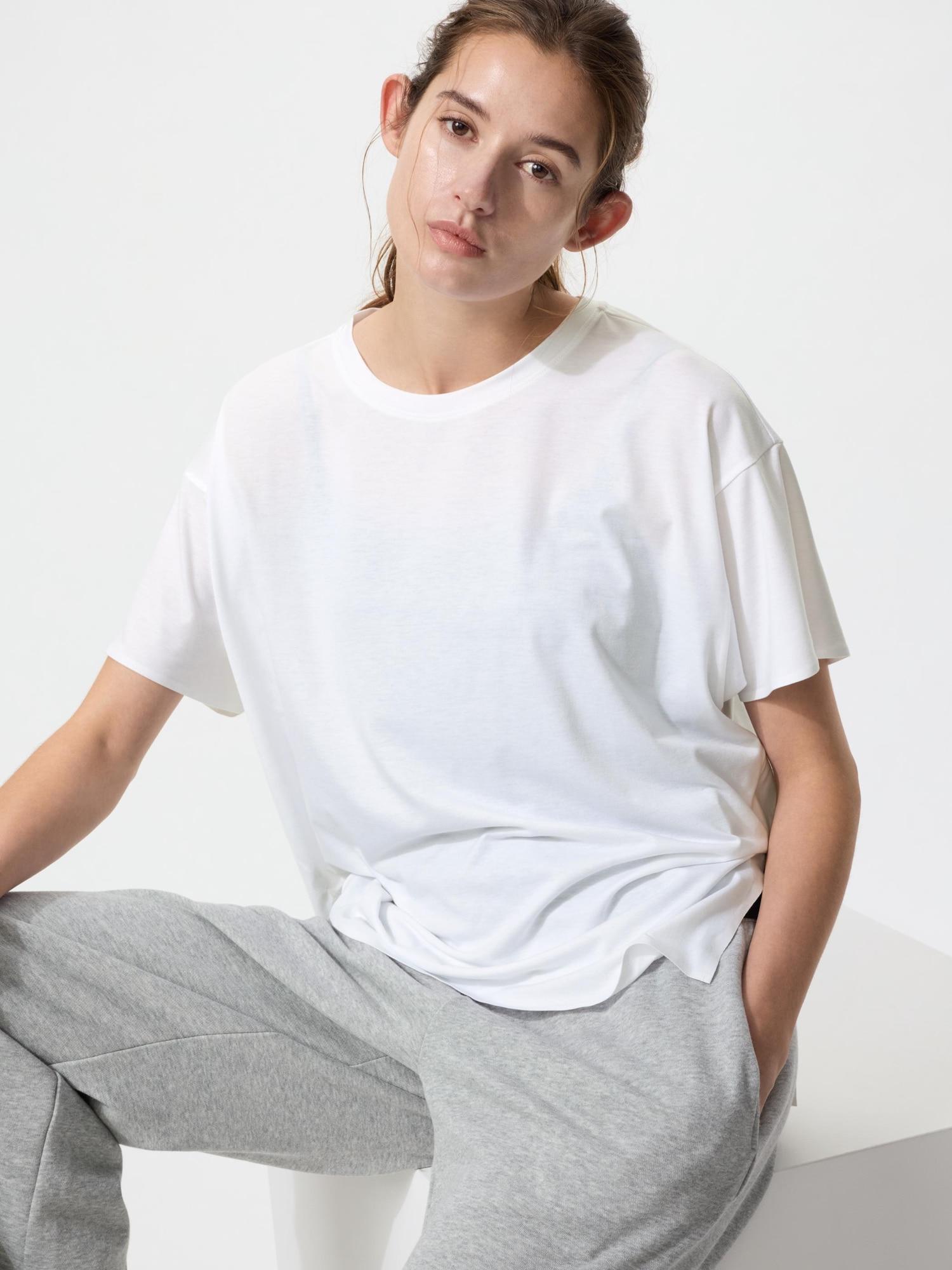Uniqlo Airism Бесшовная футболка 00 WHITE/WOMEN XS