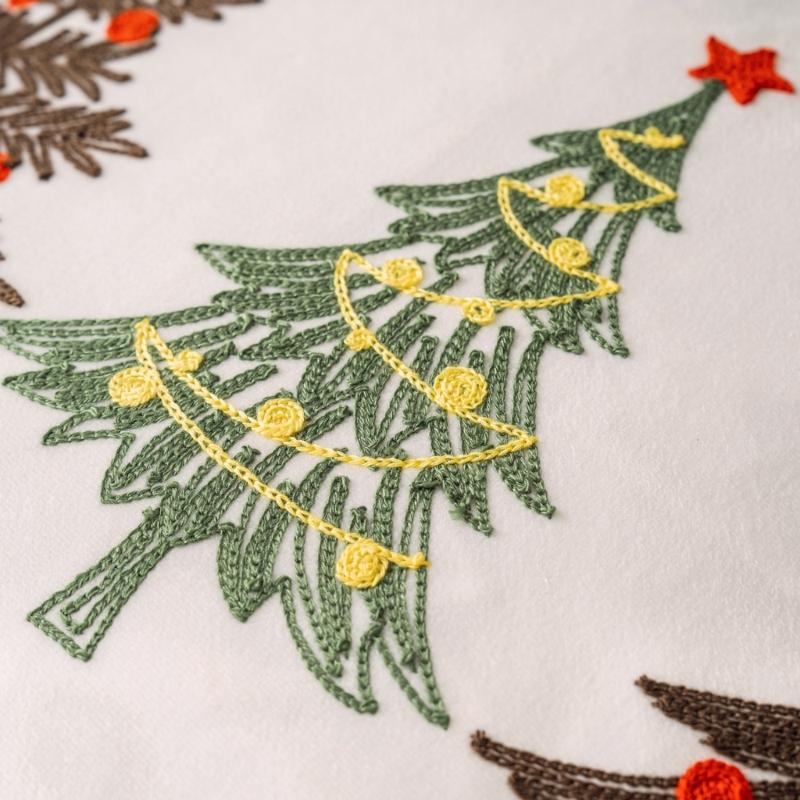 Festive Plush Pillowcase Christmas Tree Design Throw Pillow Cover Short Plush Component For Sofa Bed Decoration