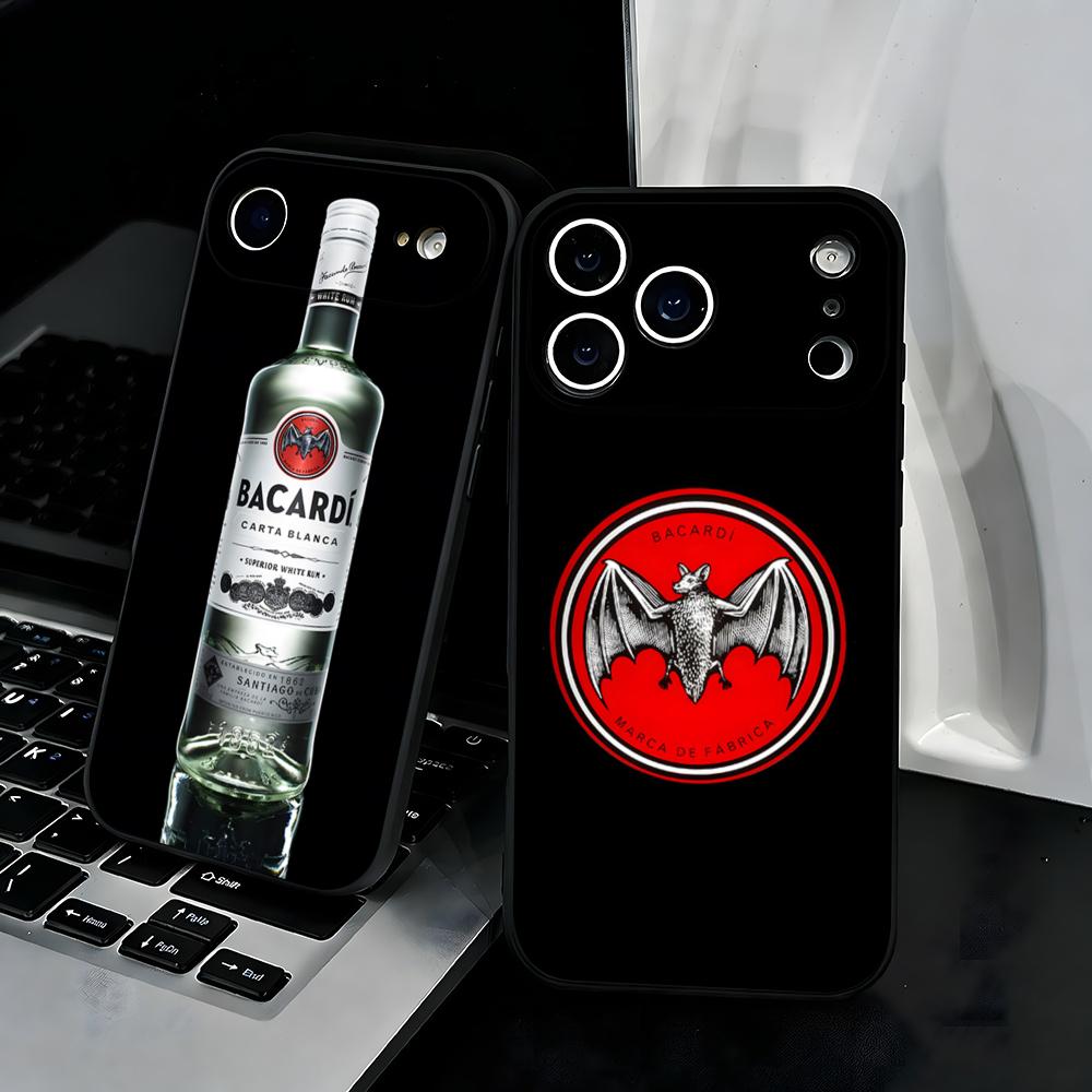 B-Bacardi Handyhülle Für IPhone 17 Air 16 E Pro Max 15 14 13 Mini 12 Pro 11 Max Plus Schwarze Weiche Schale