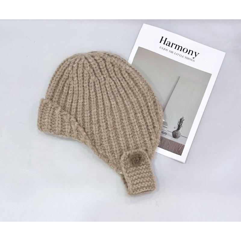25 Early autumn new autumn and winter cute ear protection knitted hat women's thermal insulation and cold-resistant hat