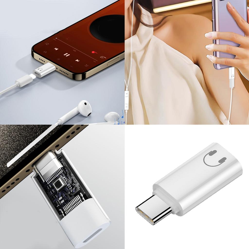USB C to Audio Adapter Type C Male to Female Converter for iPhone iPad MacBook Headphone Use Only