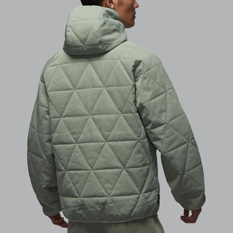 Jordan Sportovní Therma-Fit Logo Pohodlná Jednobarevná Mikina na Zip s Kapucí Bavlněná Pánské bundy Horizon-Green HV4870-377