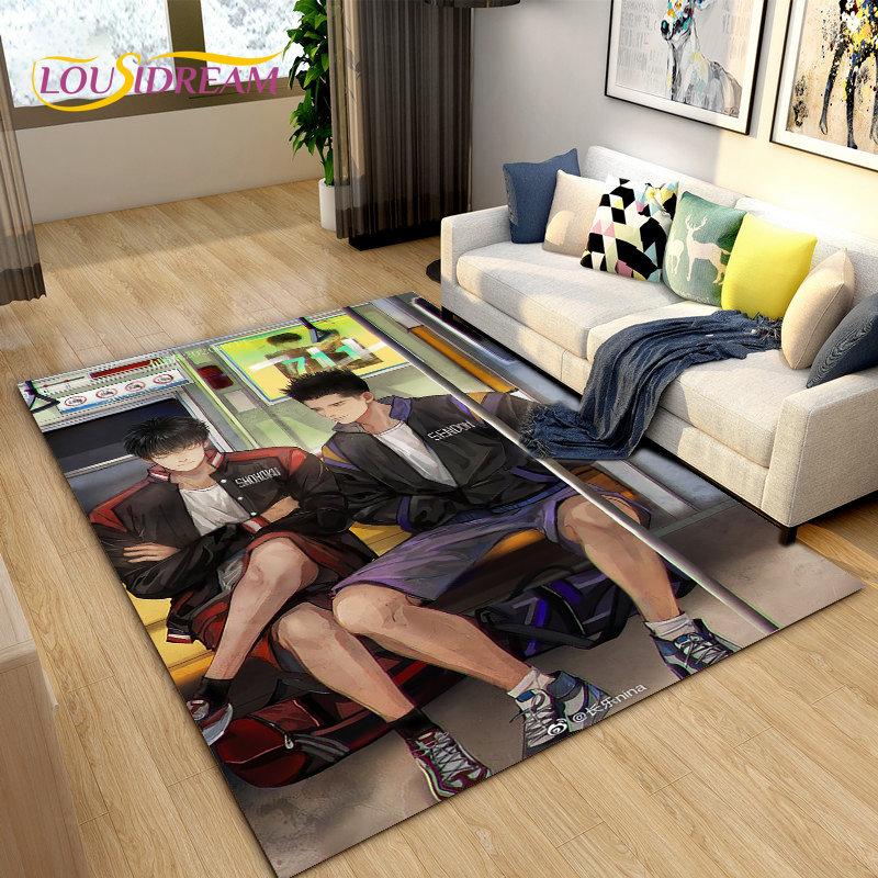 Slam Dunk Japan Anime Cartoon Bereich Teppich, Teppich Teppich für Wohnzimmer Schlafzimmer Sofa Fußmatte Dekoration, Kinder spielen rutschfeste Bodenmatte