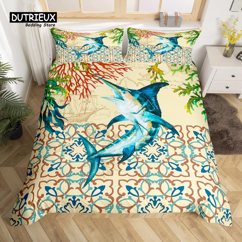 

Ocean Theme Sea Turtle Duvet Cover Reptile Tortoise Comforter Cover Microfiber Starry Sky Galaxy Bedding Set Single Queen Size EU single(135x200cm)