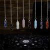 Hexagonal Crystal Spiritual Healing Stone Necklace Double Pointed Winding Wire Stone Jewelry Gift for Women Girls