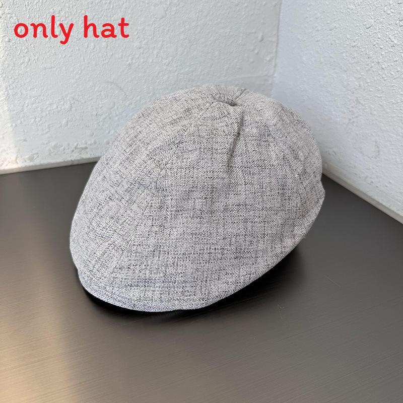 Simple Solid Color Cotton Linen Neutral Casual Beret For Autumn Casual Looks