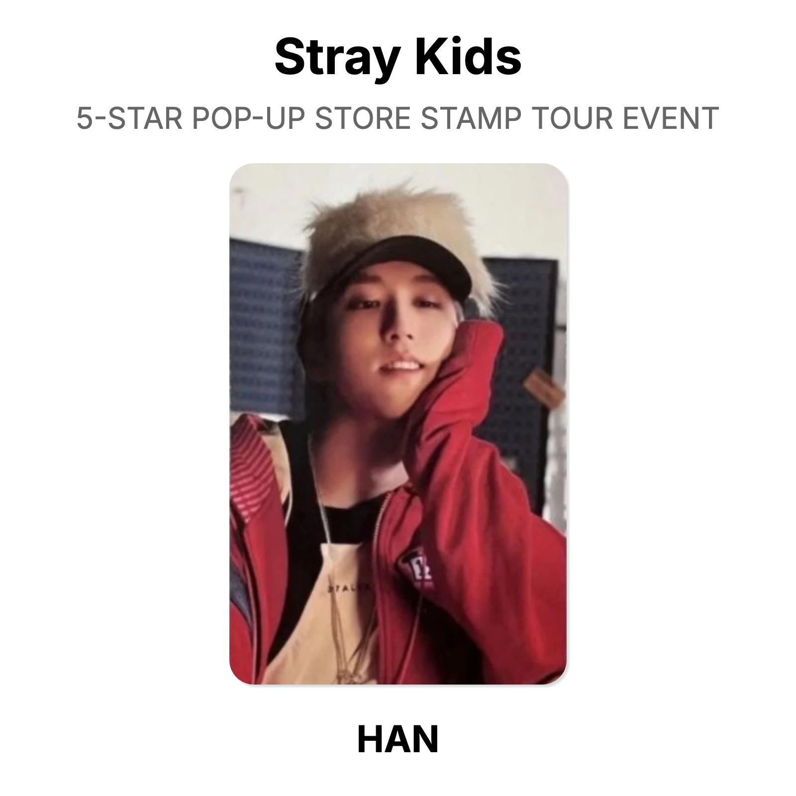 Stray Kids 5-STAR POP-UP STORE Мероприятие «Тур по штампам» Официальная фотокарточка HAN black