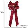 Red Luxurious 60cm Velvet Christmas Bow Decoration For Festive Tree Ornamentation