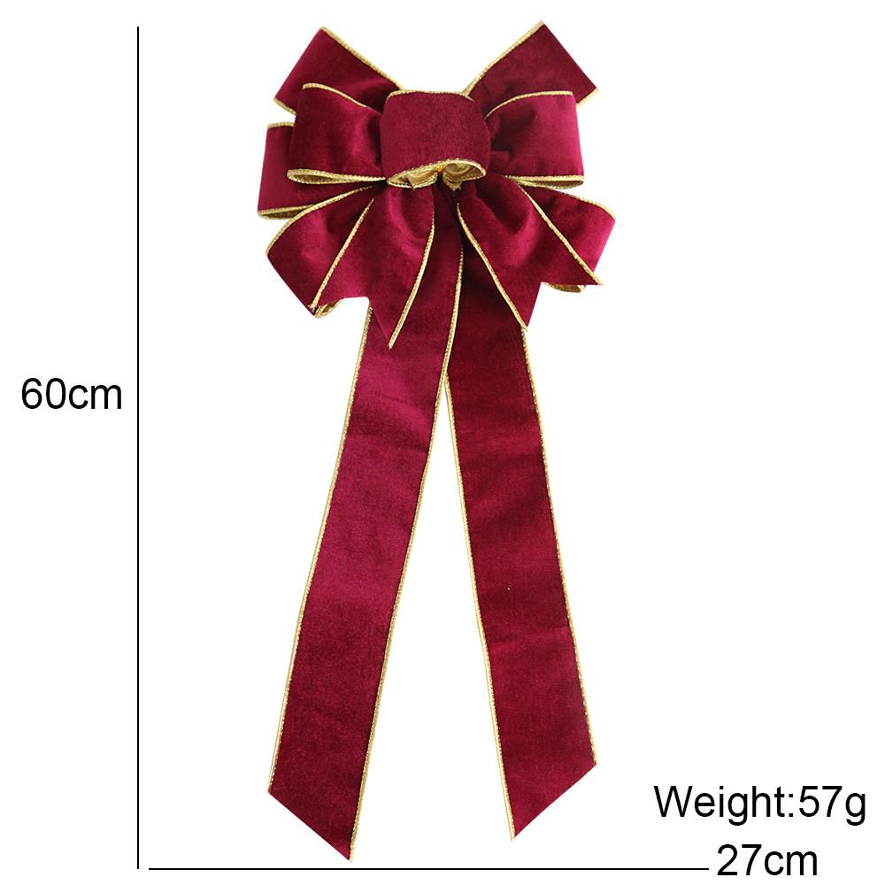 Red Luxurious 60cm Velvet Christmas Bow Decoration For Festive Tree Ornamentation