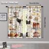 2pcs   spring summer Curtains Baker Pastries Kitchen Art Digital Print Drapes Versatile Polyester Fabric Decorations Outdoor for
